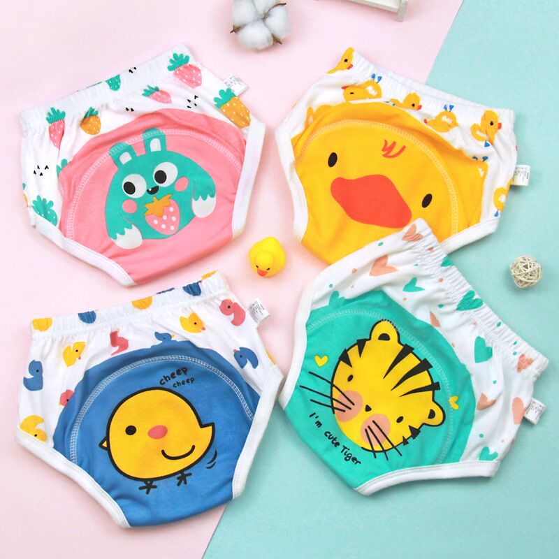 4-Pack Cute Animals Cotton Unisex Kids Underwear Set