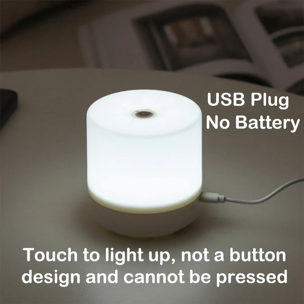 Creative USB Nightstand Lamp - Touch-Dimming LED Night Light for Bedroom & Student Dormitory