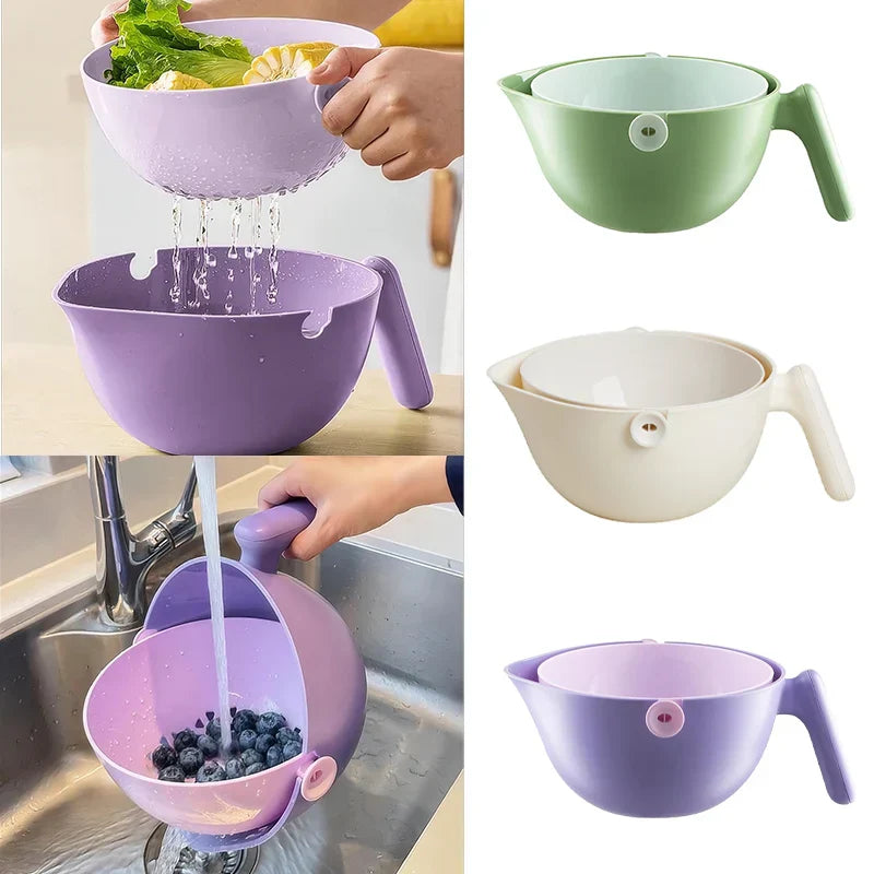 Double Layer Quick Vegetable Drainer Basket