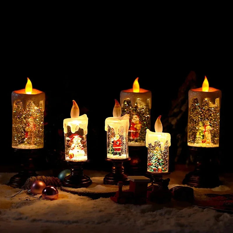 Snowfall Crystal Christmas Candle Light