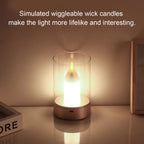 AuraFlame LED Candle | Gesture Control & Stepless Dimmable | USB Rechargeable | Warm Light 2400K | 8.5 × 8.5 × 13 cm