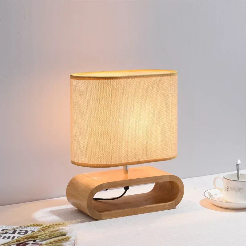 Modern desk lamp with a luxurious wooden finish
