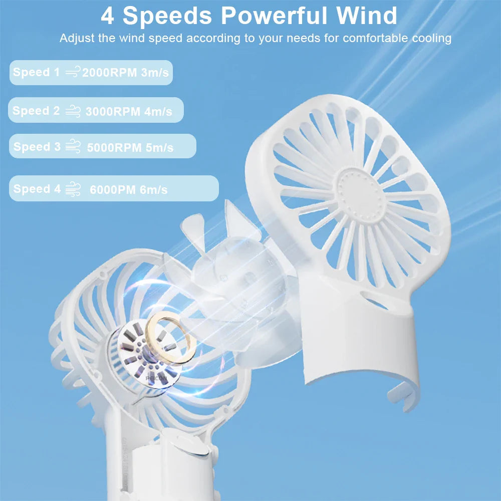 Brisella Air Mini Hand Fan with Air Humidifier | 4-Stage Spray Function | USB Rechargeable | Portable & Quiet