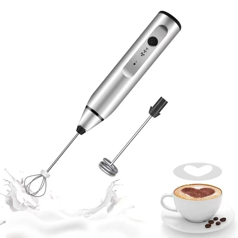 Portable USB Electric Milk Frother Handheld Coffee Whisk and Mini Food Blender