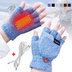 USB rechargeable warm wave heated gloves