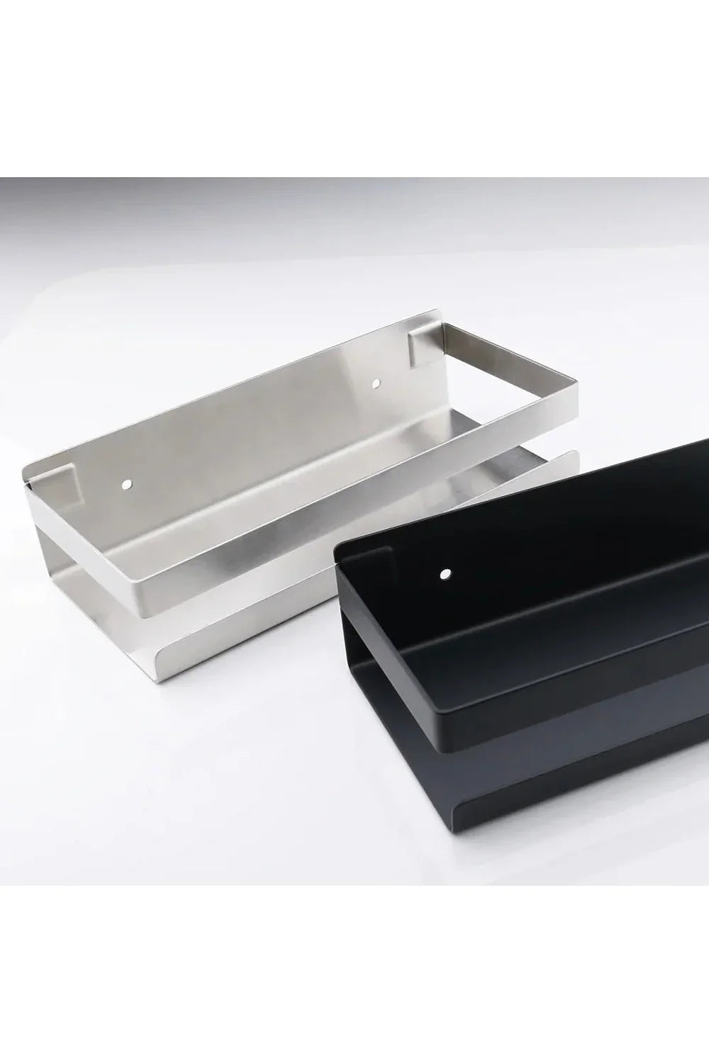 Modern black floating shelves