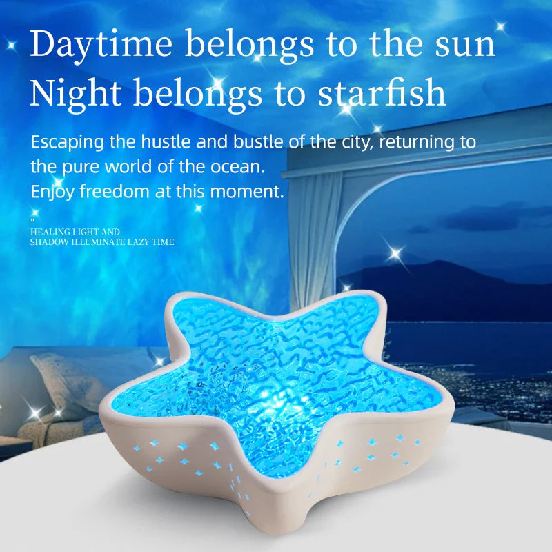 MARILUX Star Sea Projector Lamp | 7 Colors | Ocean Waves & Aurora Effect | Starfish Design