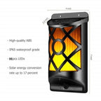 Solar-Torch FlammaLuce | 96 LED Flame Light | IP65 Waterproof | Garden Wall Lamp with Grid Design