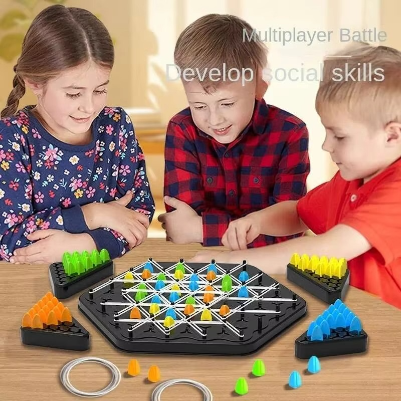 Chain Triangle Chess Duel Strategy Board Game for Kids and Adults