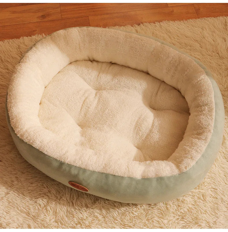 Oval Plush Bed for Dogs & Cats
