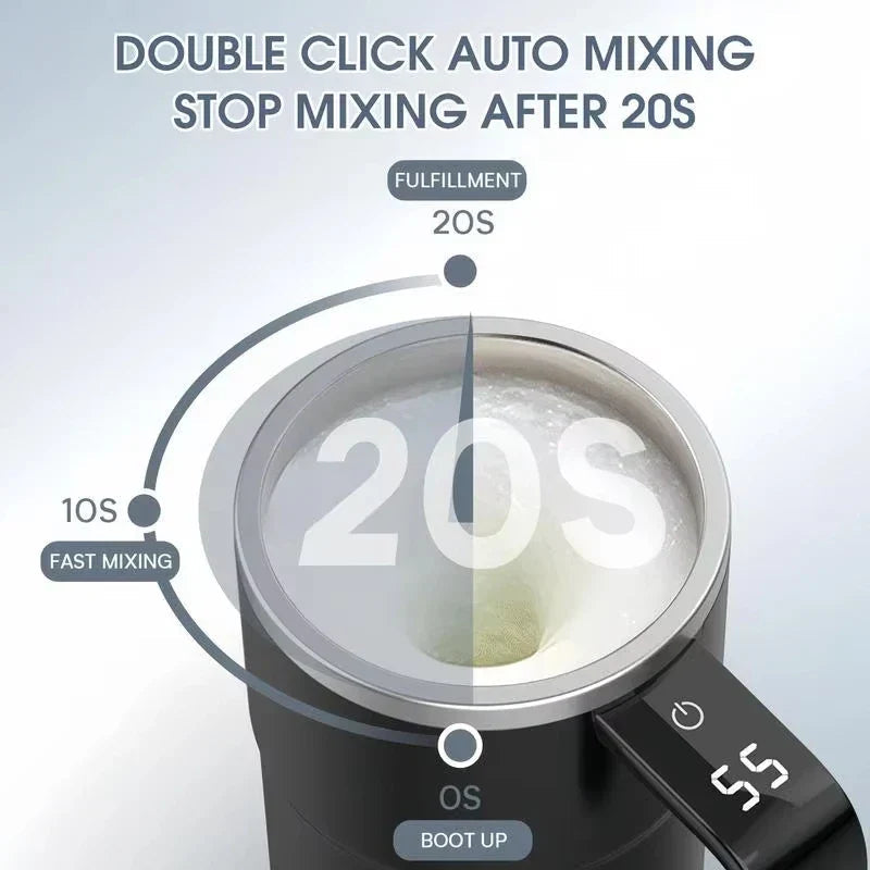 Digital Temperature Display Self Stirring Coffee Mug