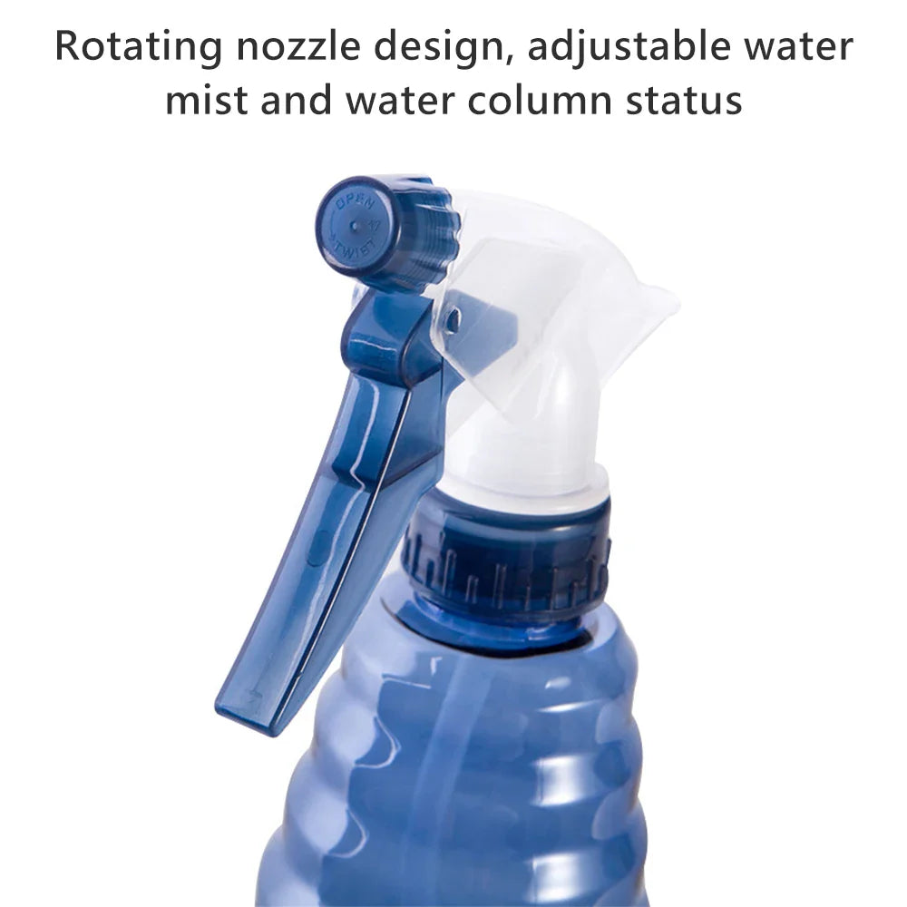 Adjustable spray bottle with ergonomic grip for easy handling and versatile use