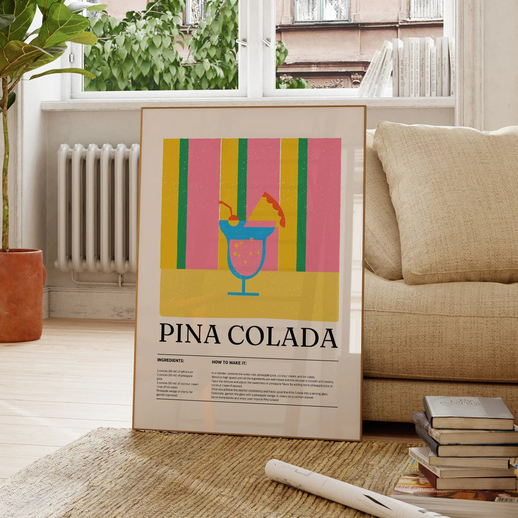 Piña Colada Cocktail Wall Art – Tropical & Stylish Decor