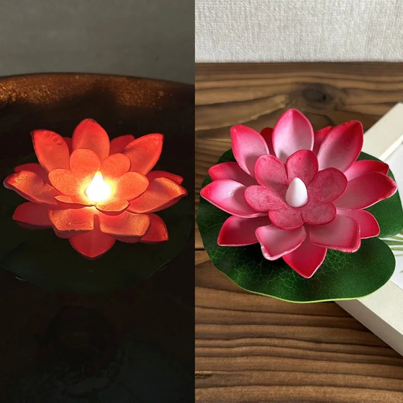 GlowLotus Solar Lotus Lamp | Water Sensor | Warm White Light for Pond & Garden