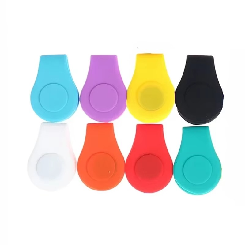 Magnetic Silicone Folding Golf Ball Marker Holder with Hat Clip
