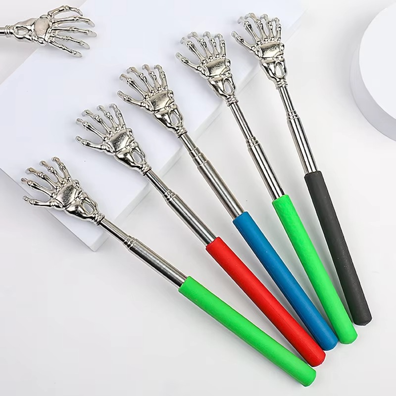 Stainless Steel Telescoping Back Scratcher and Massager for People and Pets