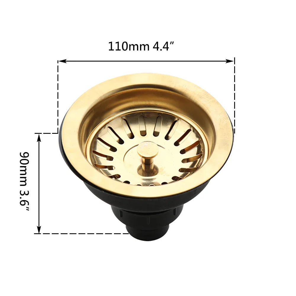 AquaGuard Stainless Steel Sink Strainer with Odor Filter – Pop-Up Stopper & Anti-Blocking Basket