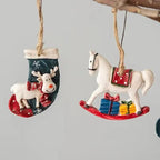Classic Christmas decoration – Hanging Christmas stockings with moose design
