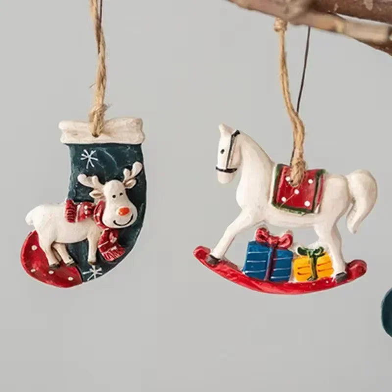 Classic Christmas decoration – Hanging Christmas stockings with moose design