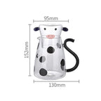 Cute cow glass jug with cup