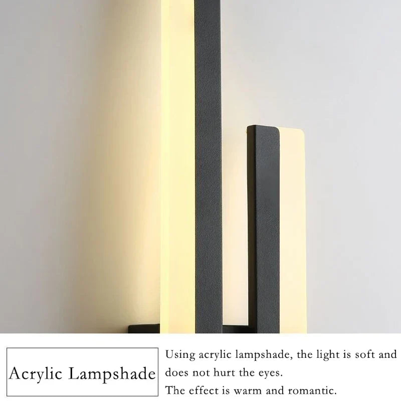 Modern LED Wall Lamp: Black/Gold Acrylic Room Decoration Light