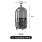 Lumora Make-up Brush Organizer with Lid | Dustproof & Rotatable | For Brushes, Lipsticks & Perfume | 360° Rotating | Silver/Gray