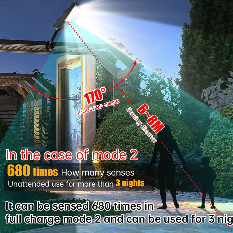 Heliotrax Solar Street Lamp with Remote Control | 138 LEDs | 3 Light Modes | IP65 Waterproof | For Garden, Driveway & Yard