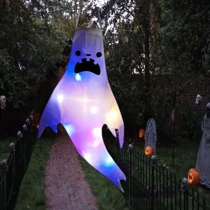 Halloween Hanging Ghost Lights – LED Outdoor Decor