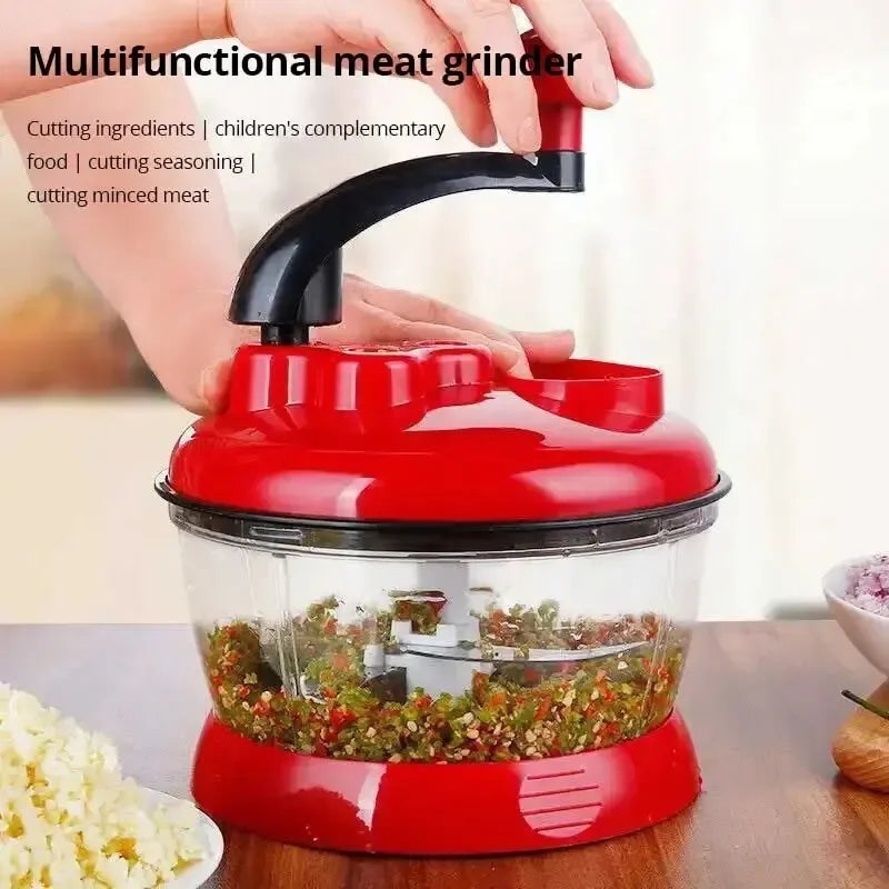 SchnittFix EcoChop Manual Garlic & Vegetable Chopper | Stainless Steel Blades | 16×16×13.5 cm | Multifunctional Kitchen Chopper