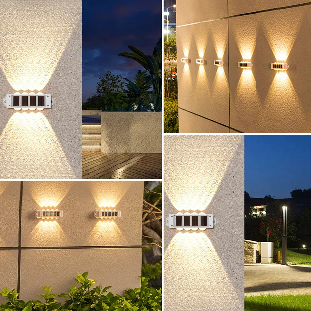Solar Wall Lights Solavine | Warm White Light | IP44 Weatherproof | For Fence, Terrace & Garden | 8 Hours Light Duration