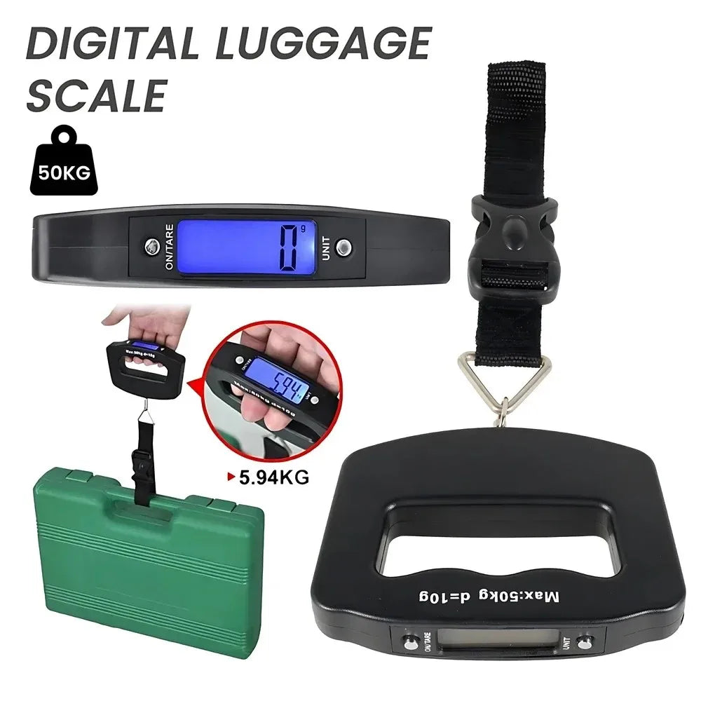 WeighLite Digital Luggage Scale | LCD Display with Backlight | Up to 50 kg | Portable & Precise | For Travel & Baggage