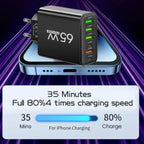 PowerMax 65W 6-in-1 Fast Charger – Charge Up To 6 Devices Simultaneously – Ideal For Home, Office and Travel
