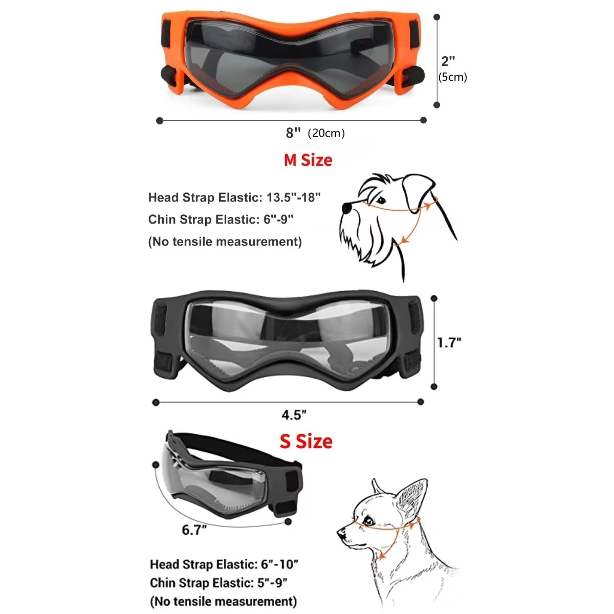 Protective UV Sunglasses for Small Dogs with Adjustable Straps