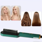 Hair Straightening Brush UK – 2-in-1 Thermal Comb Straightener & Curler with Adjustable Heat & Tourmaline Technology