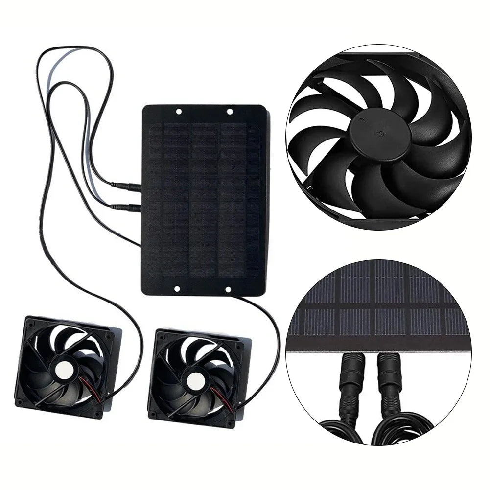 AirSol Duo Ventilation System | Solar-powered Dual Exhaust Fans | 10W | For Greenhouse, Livestock Barn & Outdoor Applications