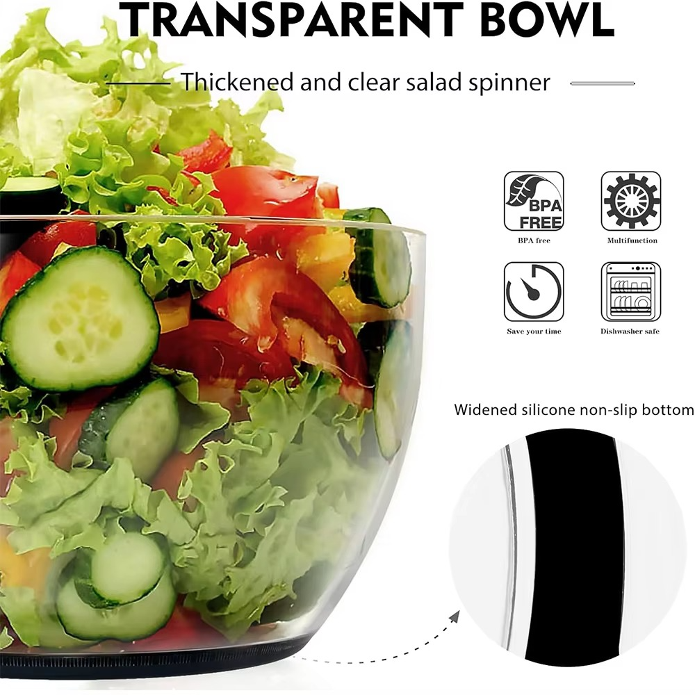6.3 QT One-Handed Salad Spinner with Easy Press Drying System