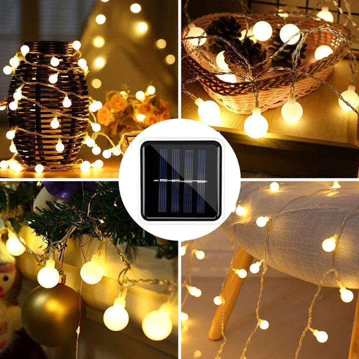 Solar LED String Lights with Automatic On/Off and Weather-Resistant Outdoor Design