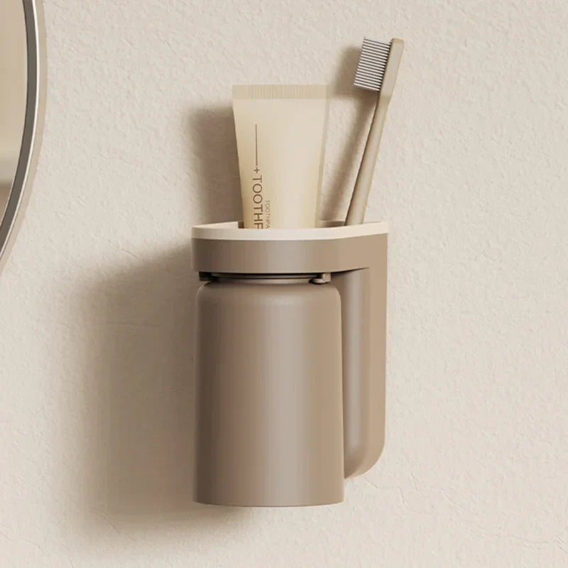 DuoClean 2-in-1 Wall Mount for Toothbrush and Cup – Clever Storage Without Drilling