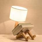 Wooden Table Lamp with Book Holder – Modern Design for Your Home
