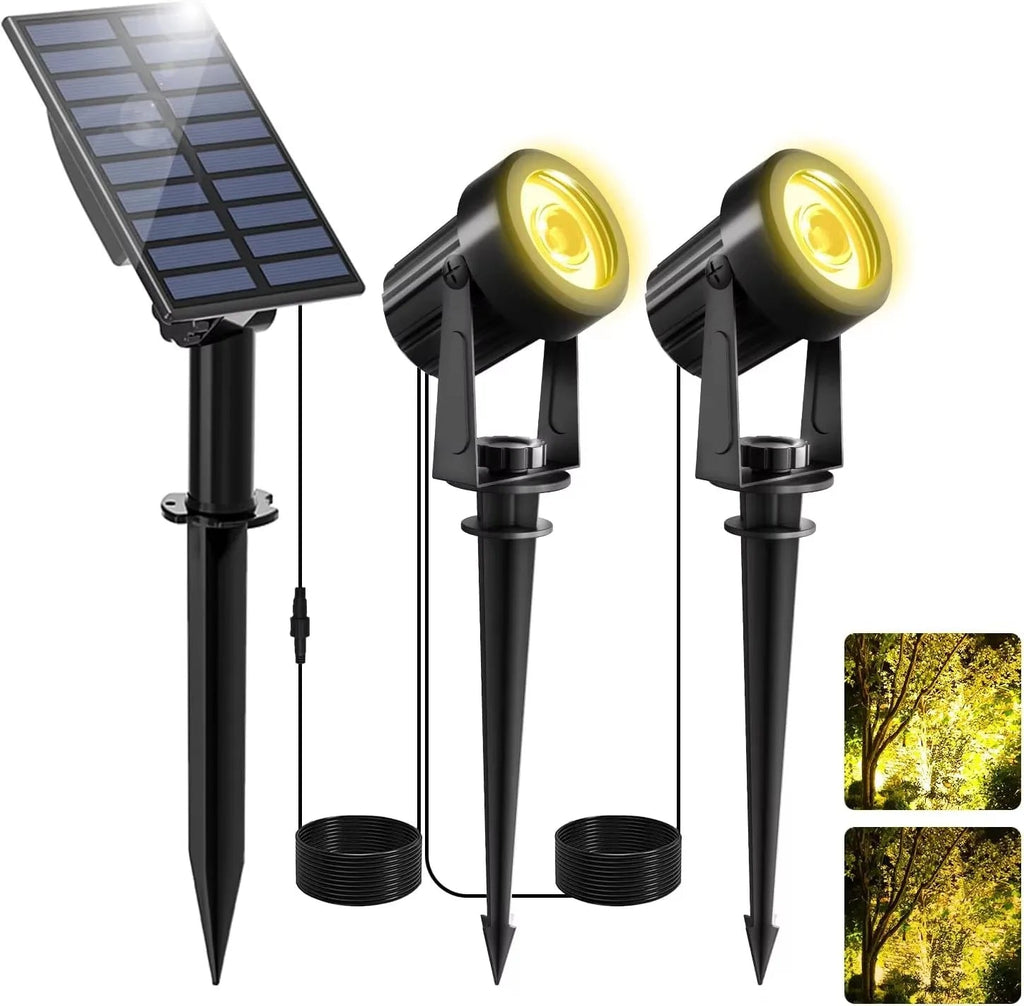 Solar Garden Spotlight LumiGlow DuoColor | 3000K/6000K Warm & Cool White | IP65 Waterproof | Automatic Dusk Sensor