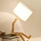 Elegant Wooden Table Lamp with Book Compartment
