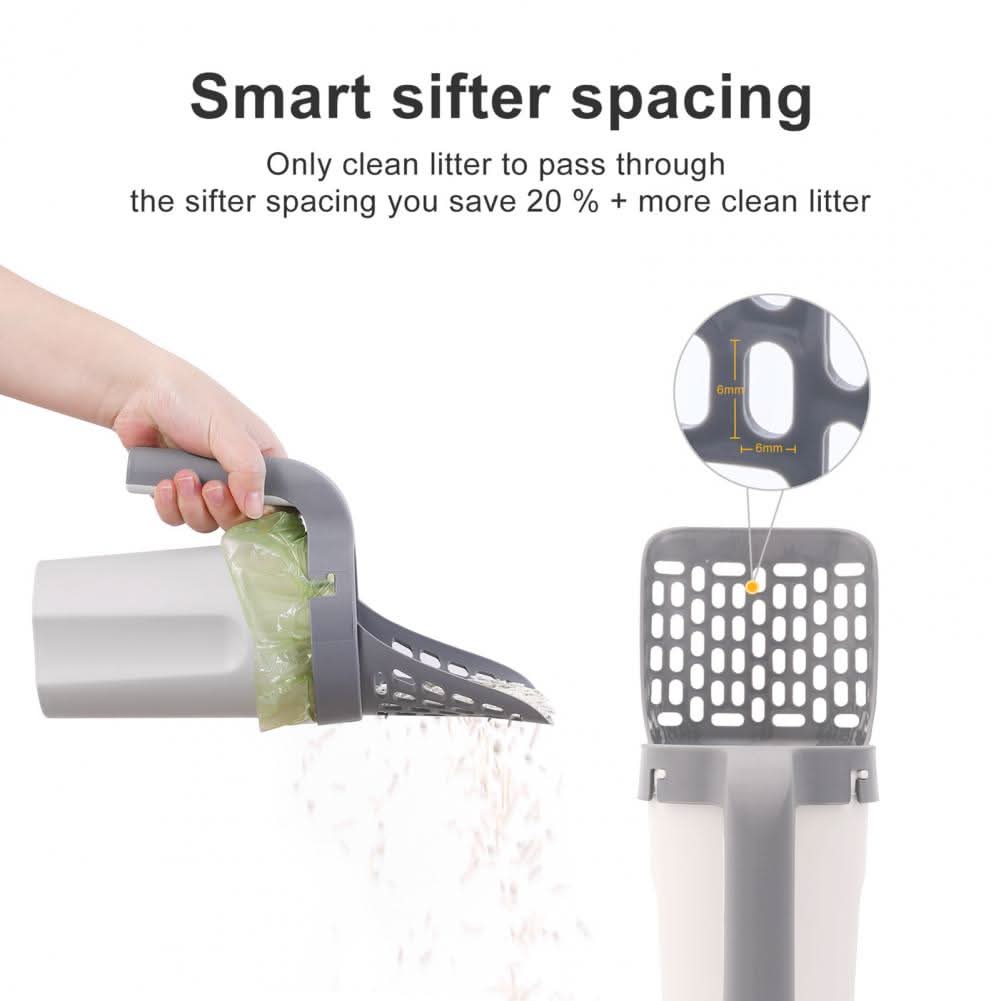 Hygienic cat scoop with odour-stop function