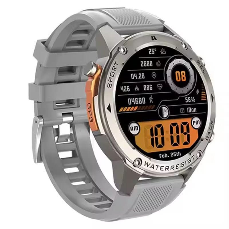 Outdoor smartwatch with GPS, compass & health monitoring