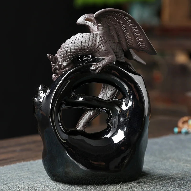 Dracarys Ceramic Incense Holder | Backflow Design with Dragon | Vintage Decor | For Meditation & Aromatherapy