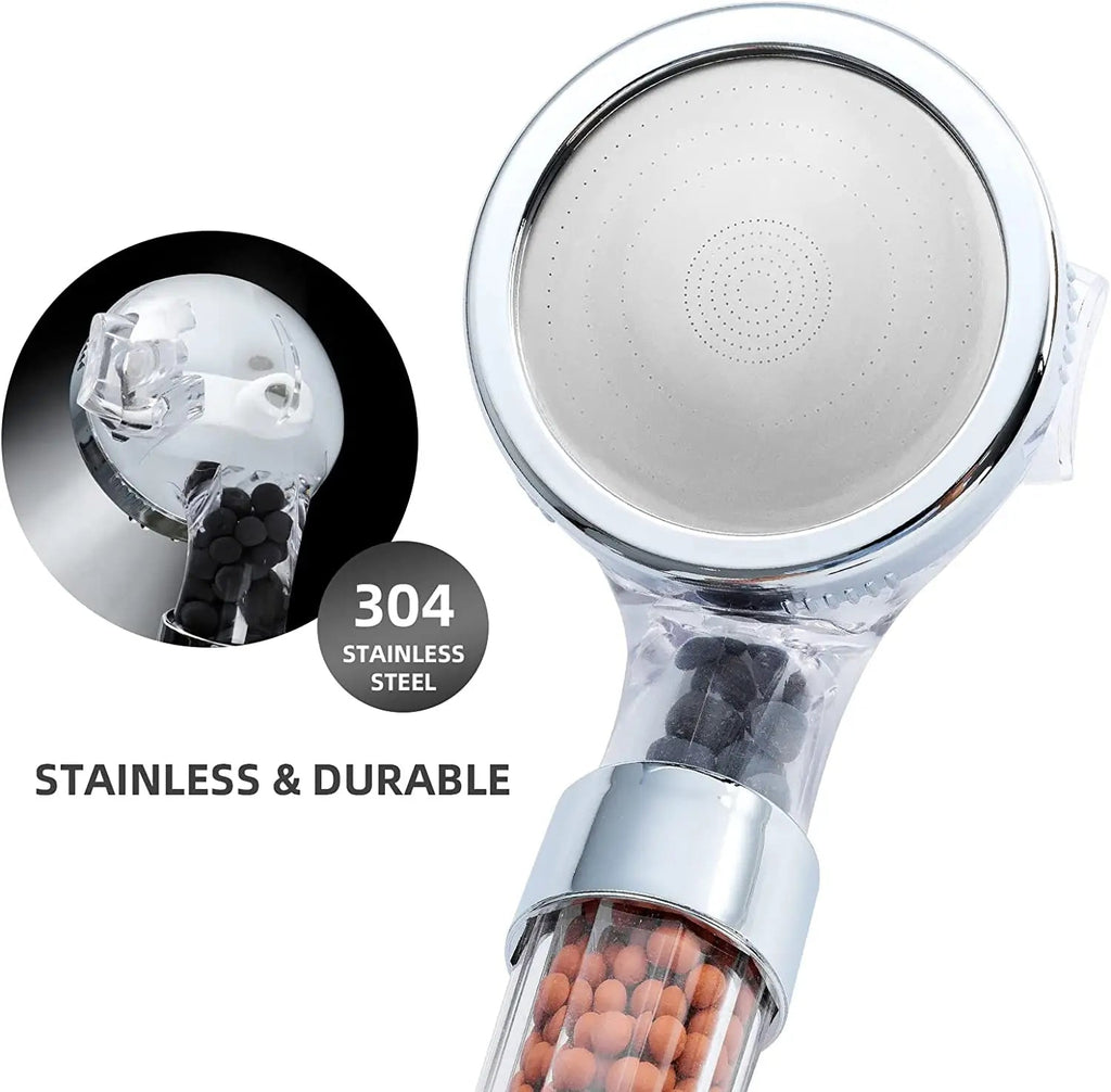 High Pressure Water-Saving Shower Head with Filter - AquaGlow