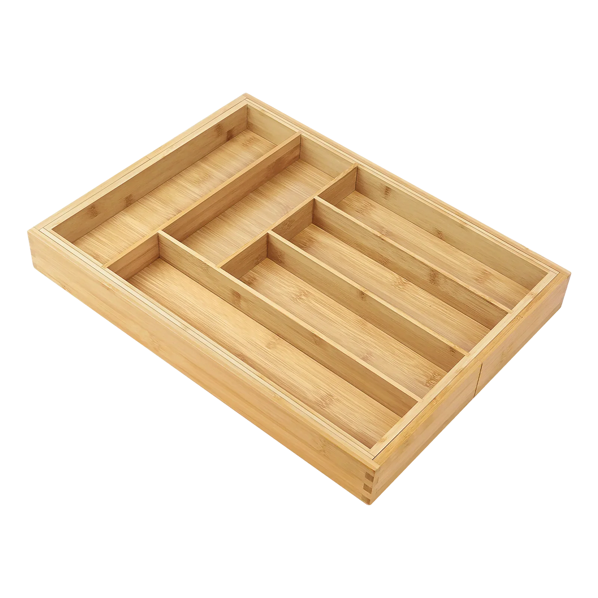 Bambusio cutlery tray made of bamboo | Expandable 32–52 cm | 6–8 compartments | Sustainable drawer insert for kitchen, bathroom & office