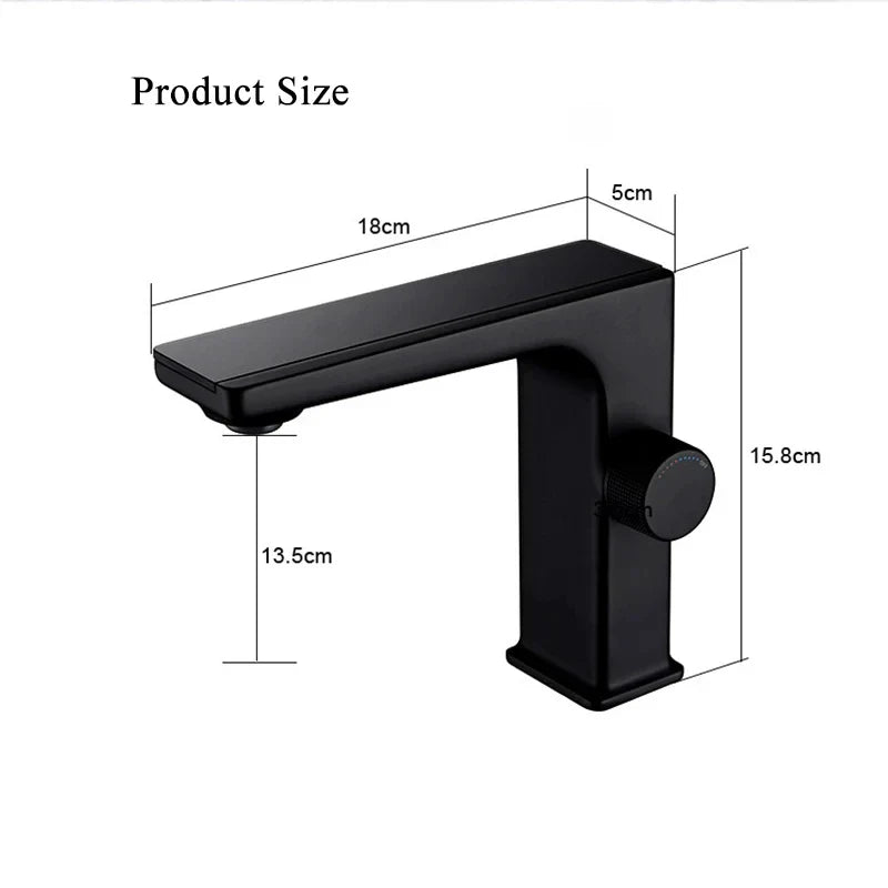 LED Sink Faucet with Digital Temperature Display and Hot-Cold Mixing Function