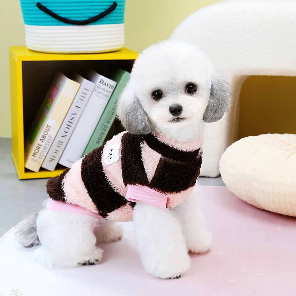 Warmer fleece dog sweater for small dogs
