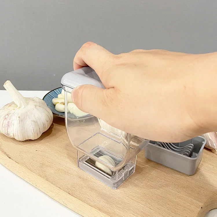 GARLICO Garlic Press Hand Device | Manual Garlic Grater & Peeler | Stainless Steel & ABS | Kitchen Helper for Fine Chopping