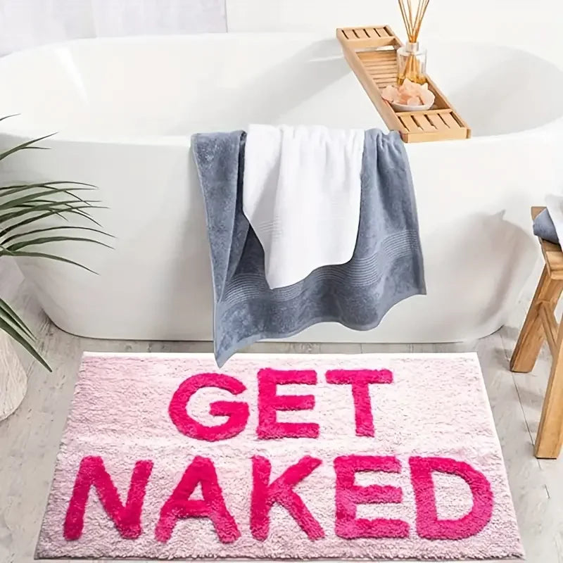 BlushNaked Tufted Design Rug – Pink "Get Naked" Bath & Living Rug